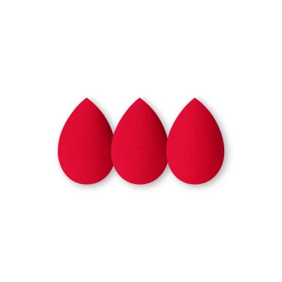 Makeup Blender Sponge zestaw wiśniowych gąbeczek trio IBRA Makeup
