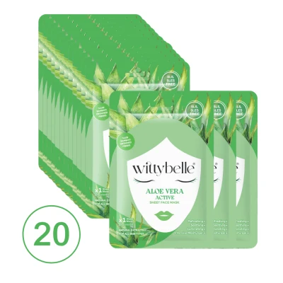 Aloesowa Maseczka Na Twarz 20 sztuk Wittybelle