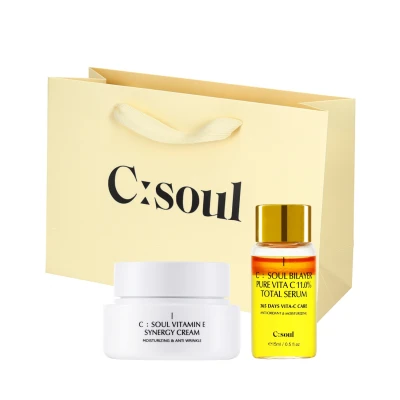 Zestaw Odżywczy Krem do twarzy + Dwufazowe Serum Antyoksydacyjne z witaminą C 11% C:Soul