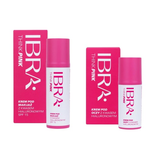 Krem pod makijaż 50ml + Krem pod oczy 30ml Think Pink IBRA Makeup